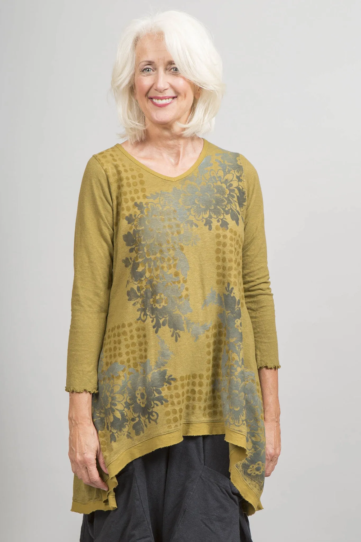 Planetary Tunic Printed-Blue Fish Clothing