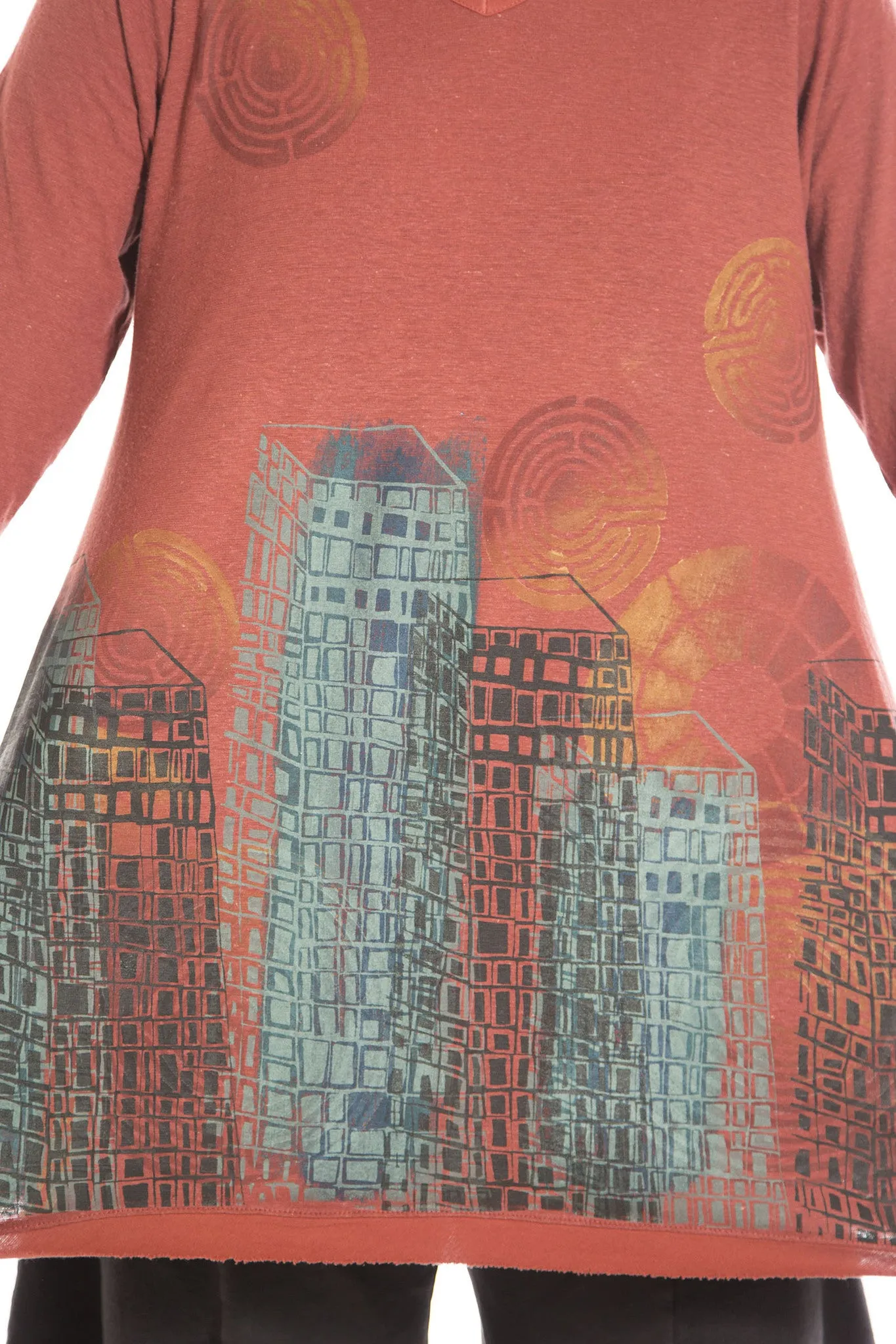 Planetary Tunic Printed-Blue Fish Clothing