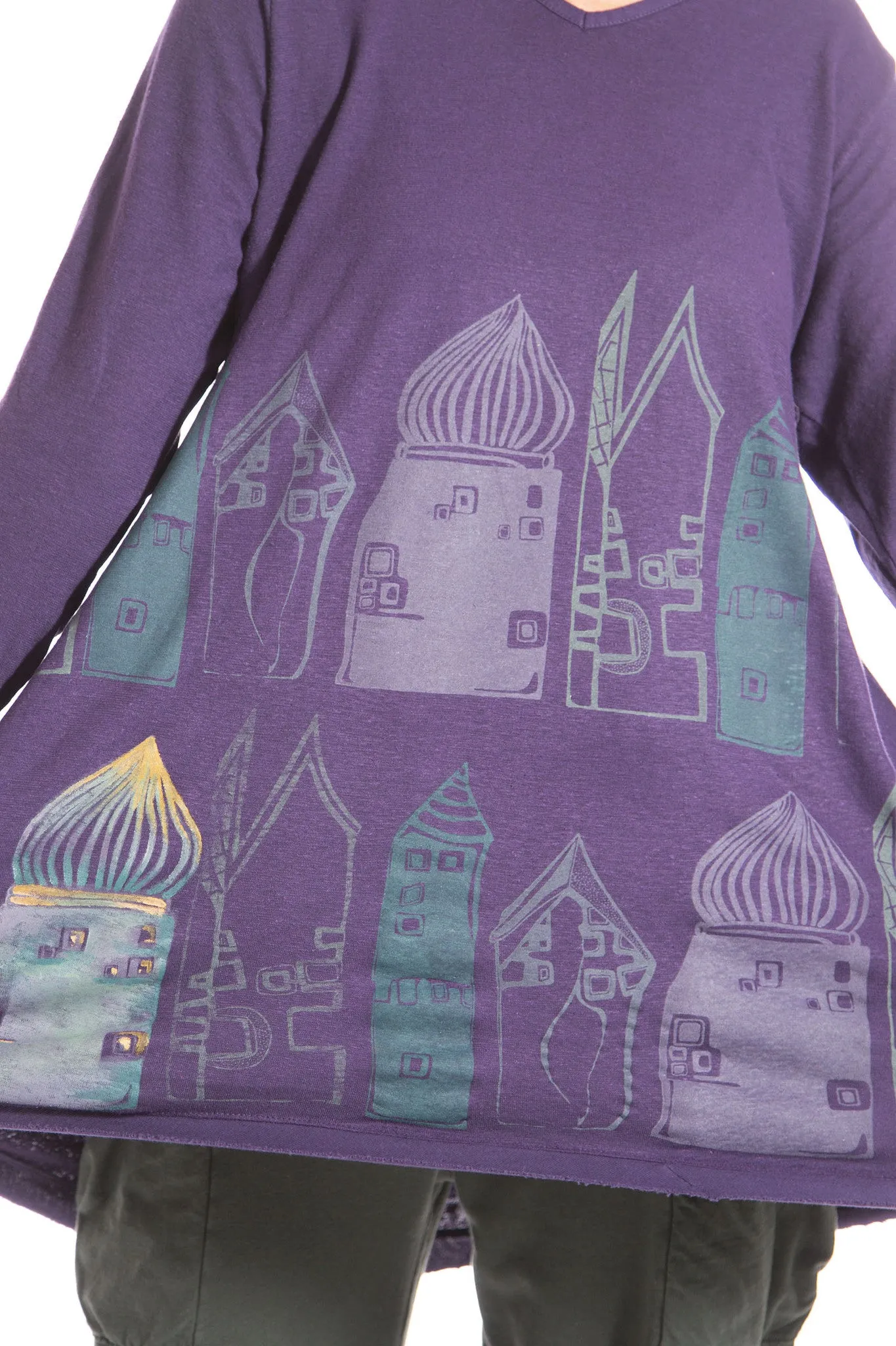 Planetary Tunic Printed-Blue Fish Clothing