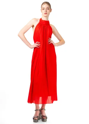 Pleated Halter Dress