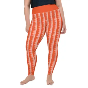 Plus Size Leggings, Tiger Teeth Pink