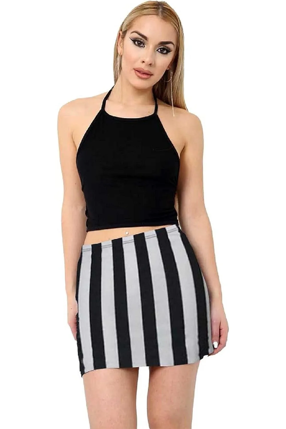 Plus Size Printed Mini Bodycon Short Skirt