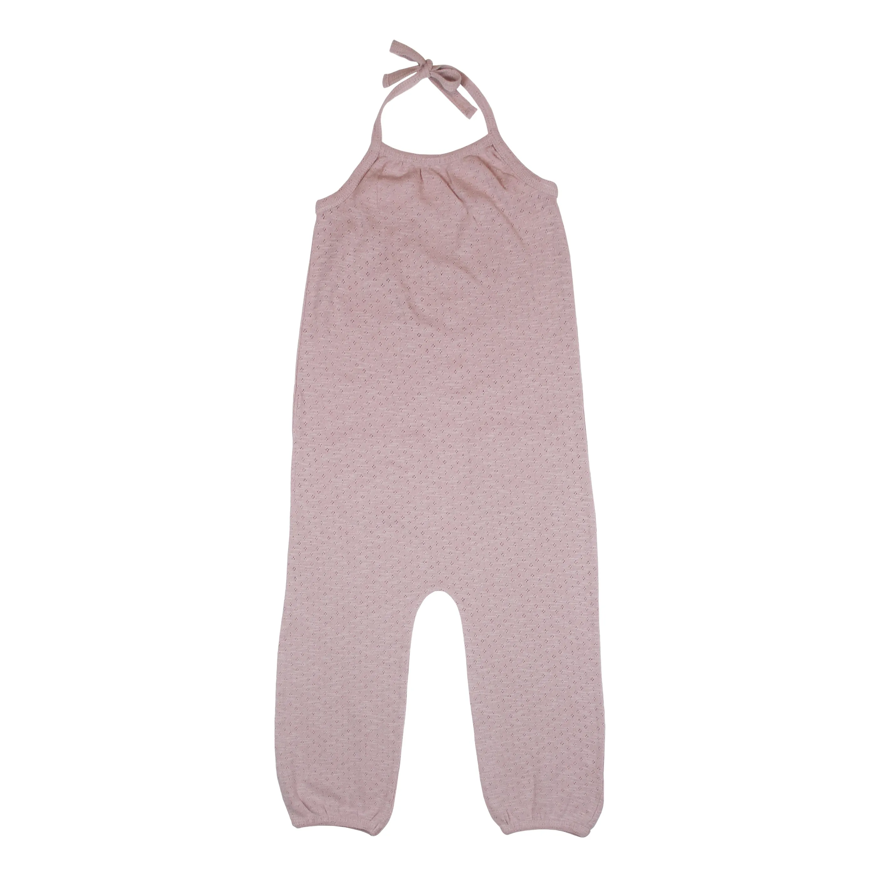 Pointelle Tie Halter Romper