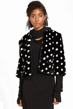 Polka Dot Faux Fur Short Jacket Style #9309
