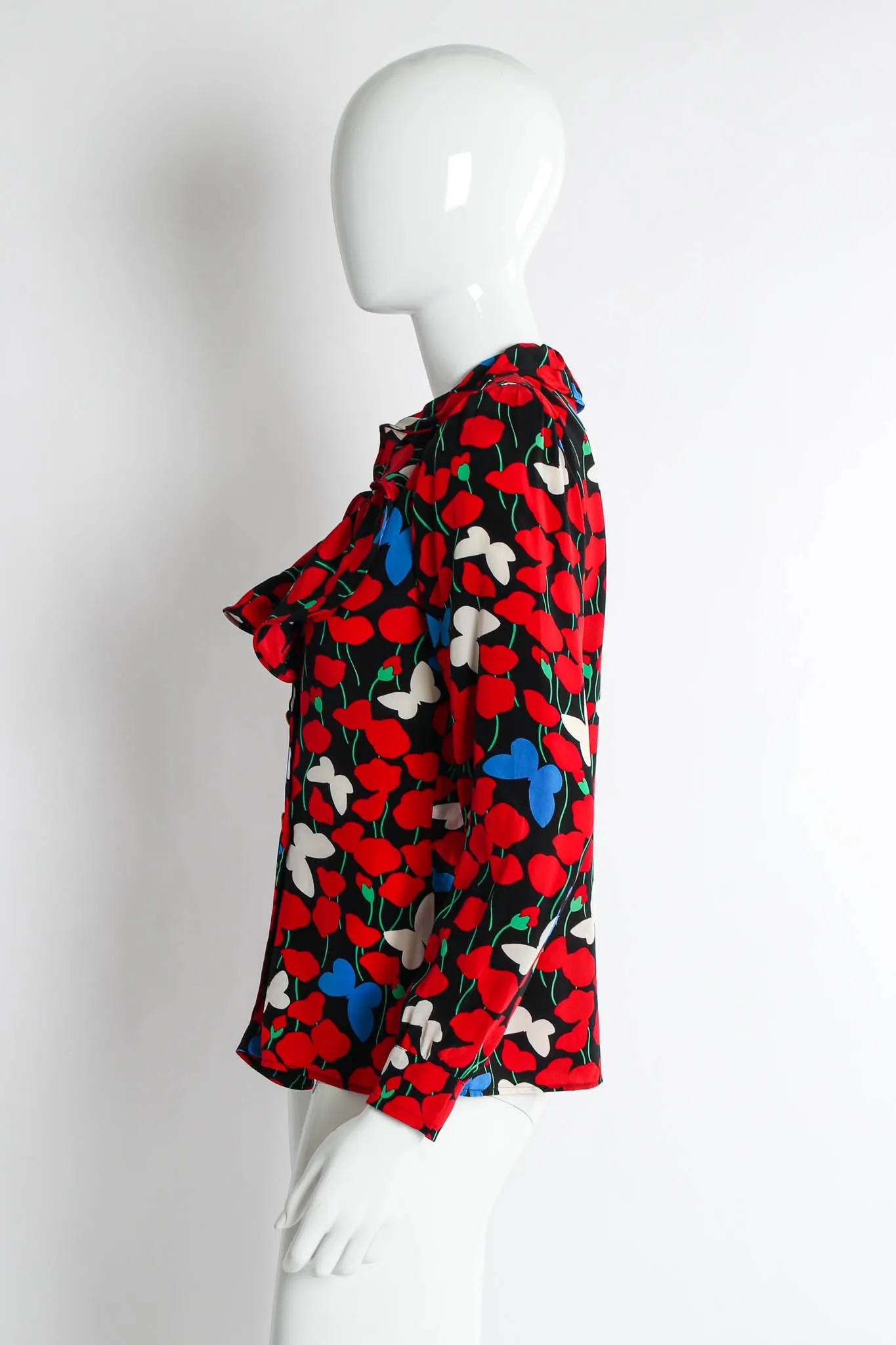 Poppy & Butterflies Wrap Blouse