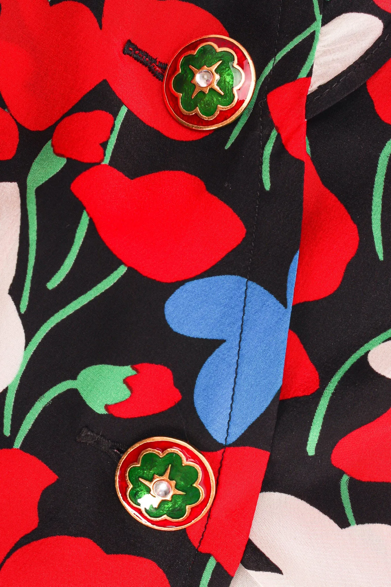 Poppy & Butterflies Wrap Blouse