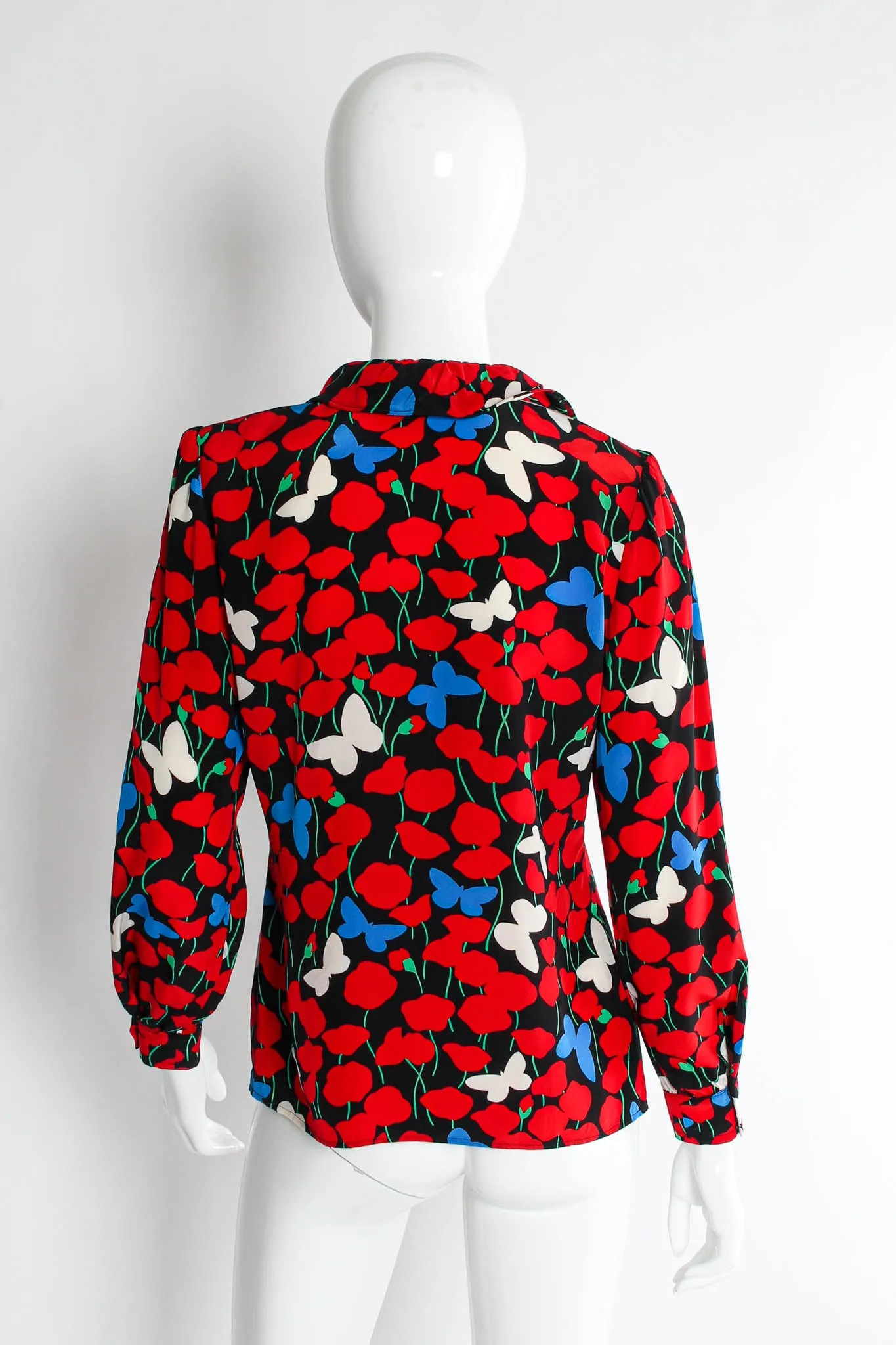 Poppy & Butterflies Wrap Blouse
