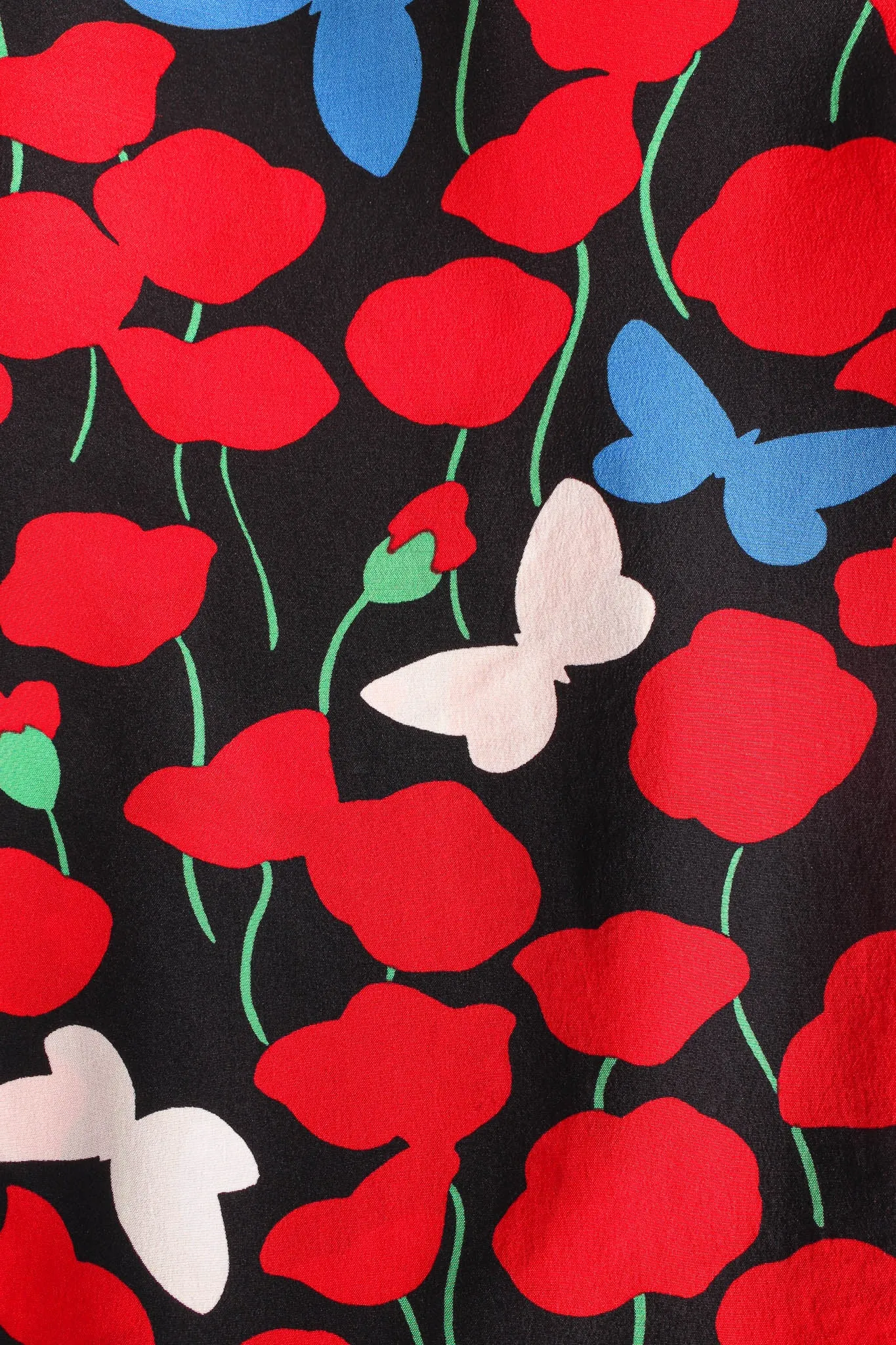 Poppy & Butterflies Wrap Blouse
