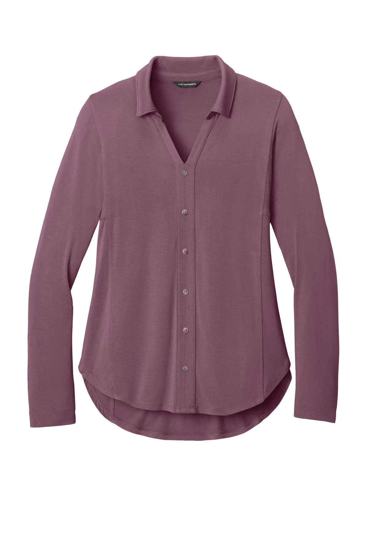 Port Authority Women's Luxe Knit Button Tunic LK5602 Purple Mist
