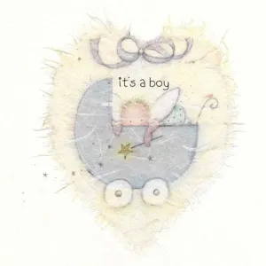 Pram Baby Boy Card