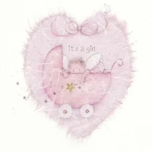 Pram Baby Girl Card
