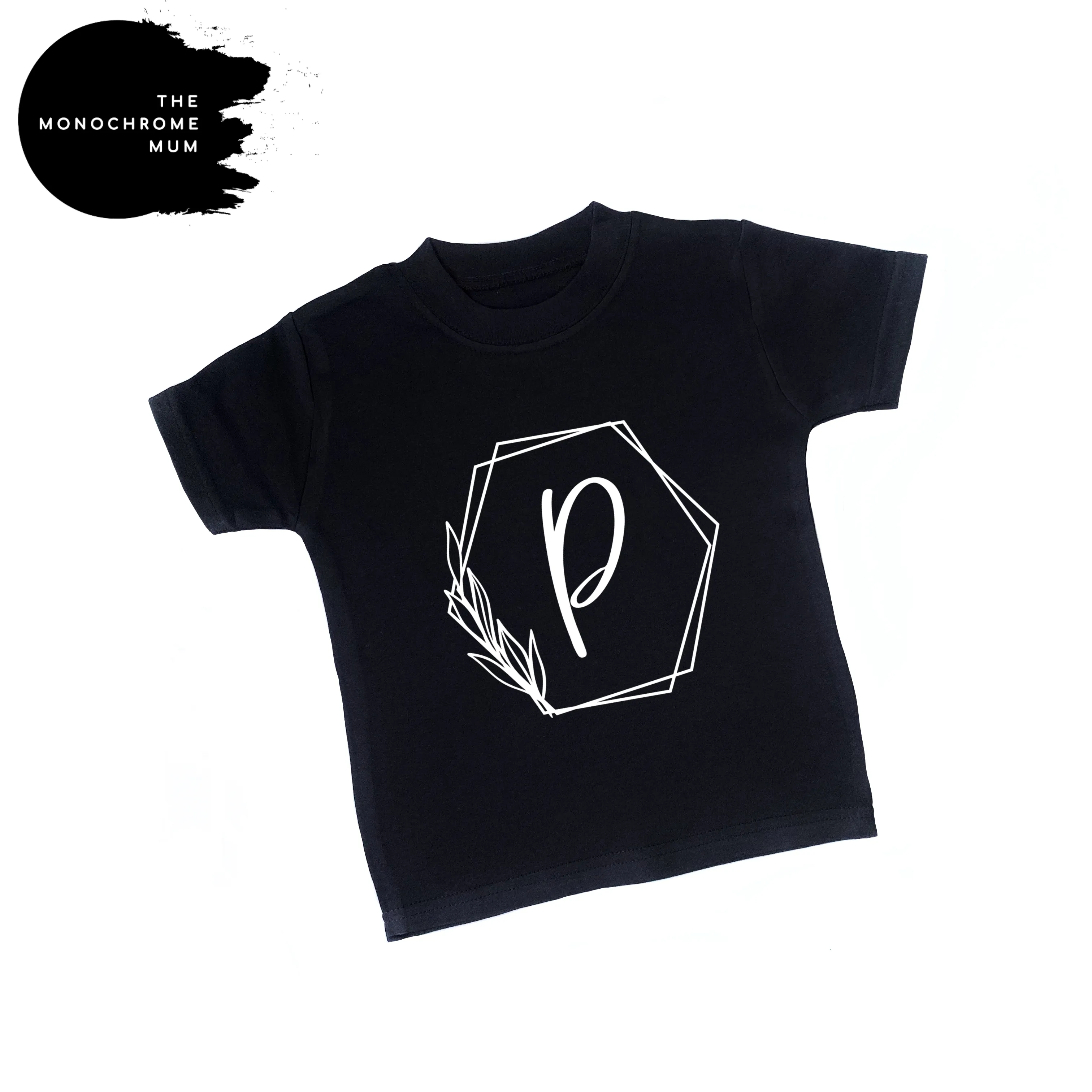 Printed - Geo wreath initial top