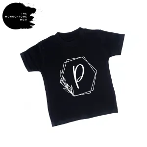 Printed - Geo wreath initial top