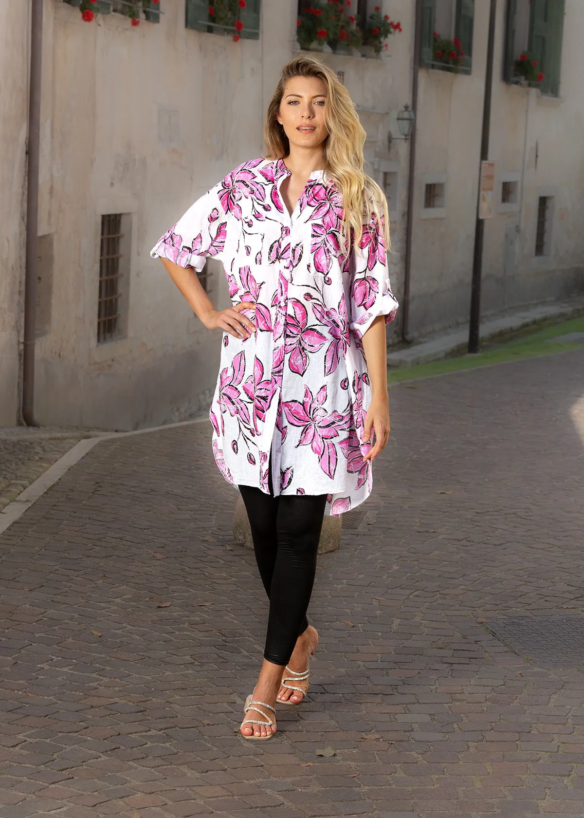 PRINTED LONG BLOUSE