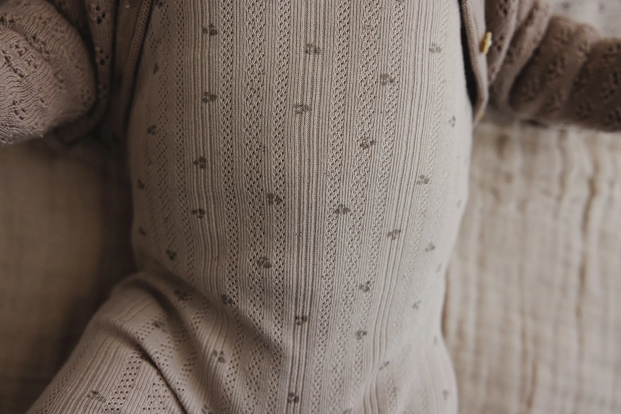 Printed Pointelle Wrap Footie Set