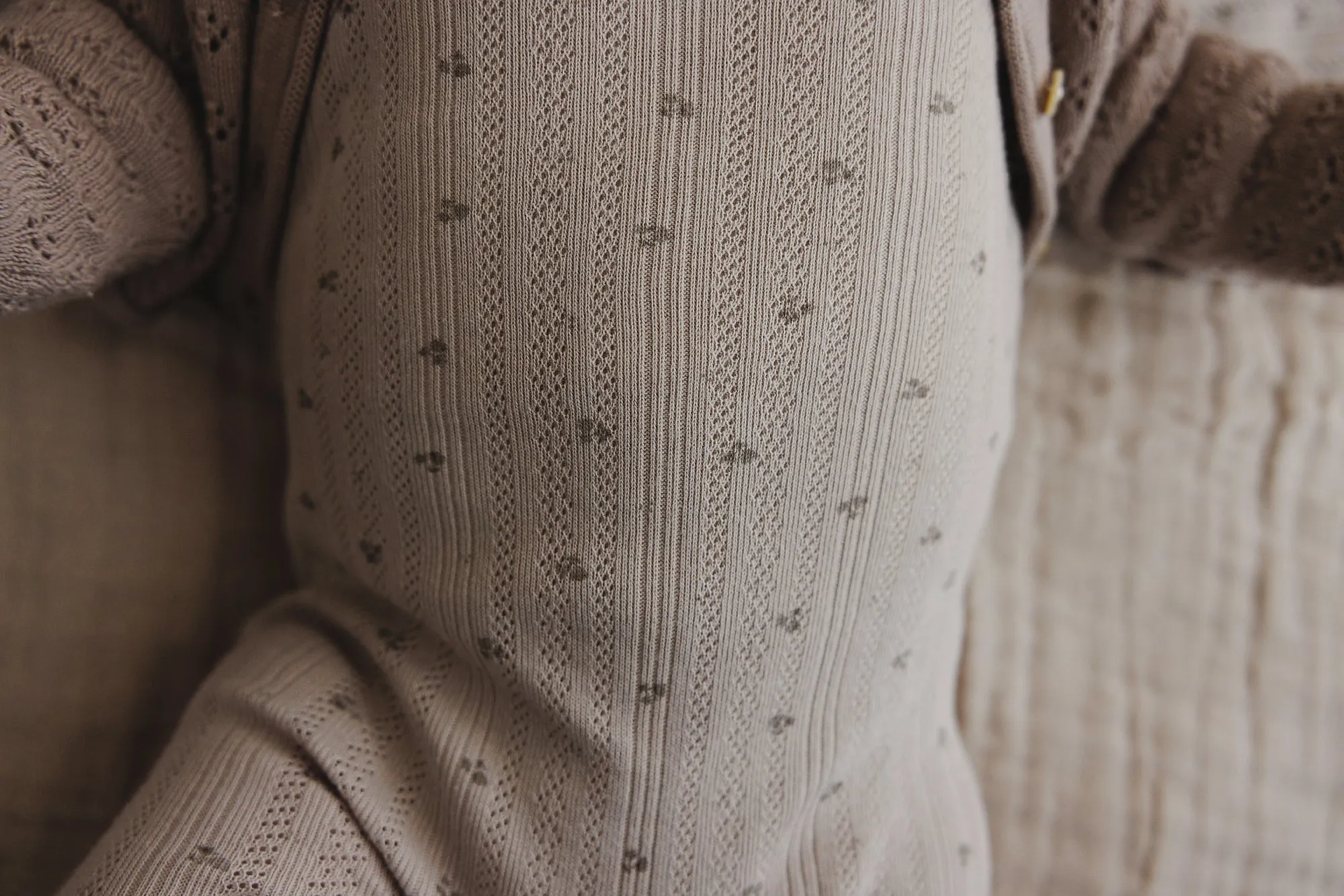 Printed Pointelle Wrap Footie