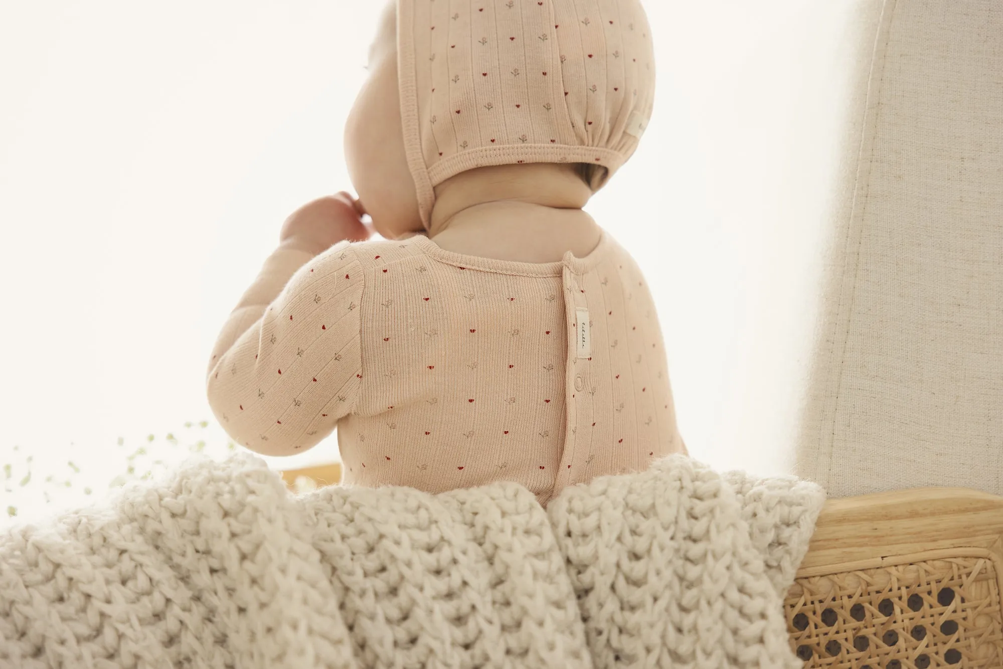 Printed Pointelle Wrap Footie
