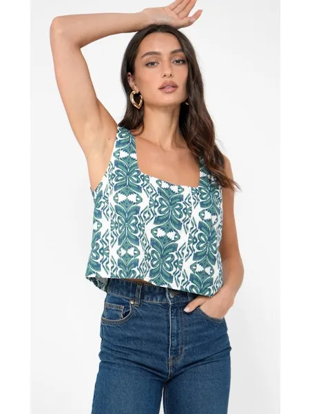 Printed Square Neck Tank