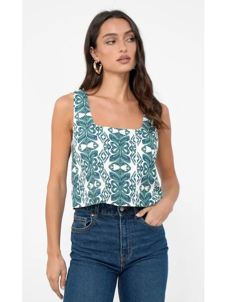 Printed Square Neck Tank