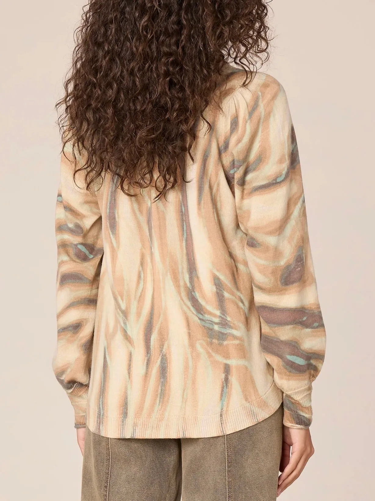 Printed Sweater - Coffee Multi