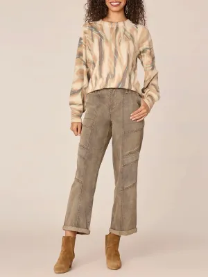 Printed Sweater - Coffee Multi