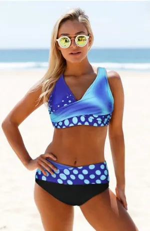 Printed Wrap Lace Up Bikini