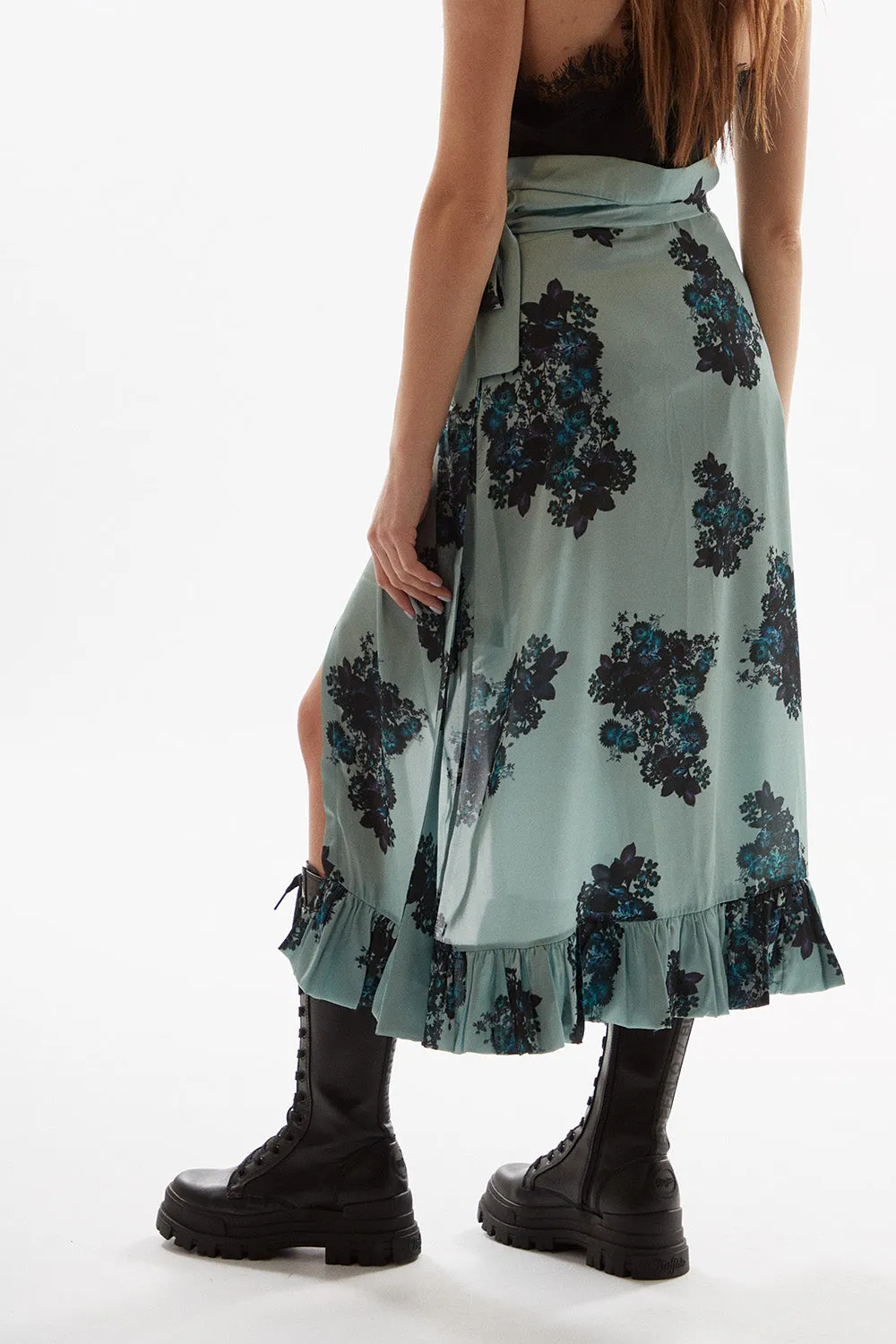 PRINTED WRAP SKIRT