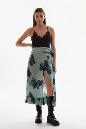 PRINTED WRAP SKIRT