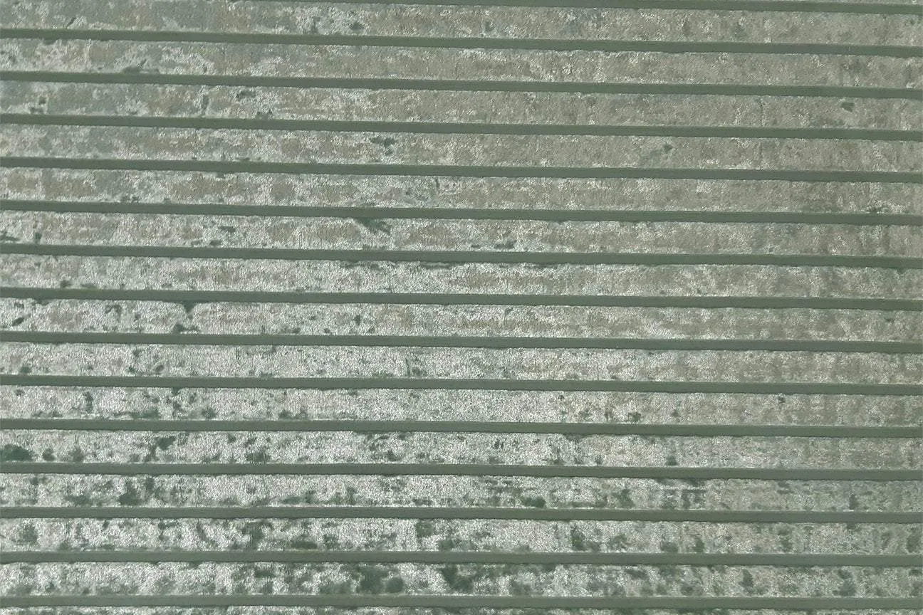 PV: Green Grey Stripes Deluxe Stretch Printed Velvet