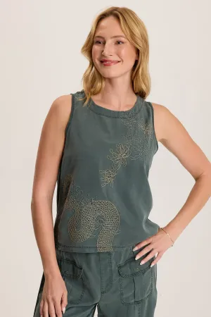 Quan Twill Embroidered Tank