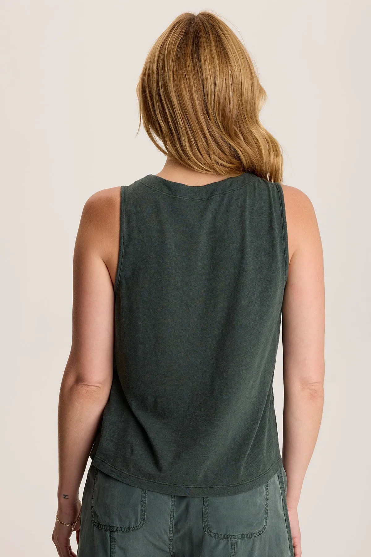 Quan Twill Embroidered Tank