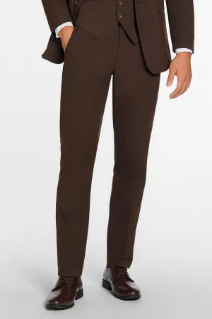 "Metro" Chocolate Luxury Wool Blend Suit Pants