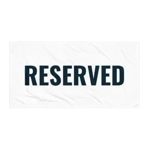 "Reserved- WHITE/NAVY" Towel