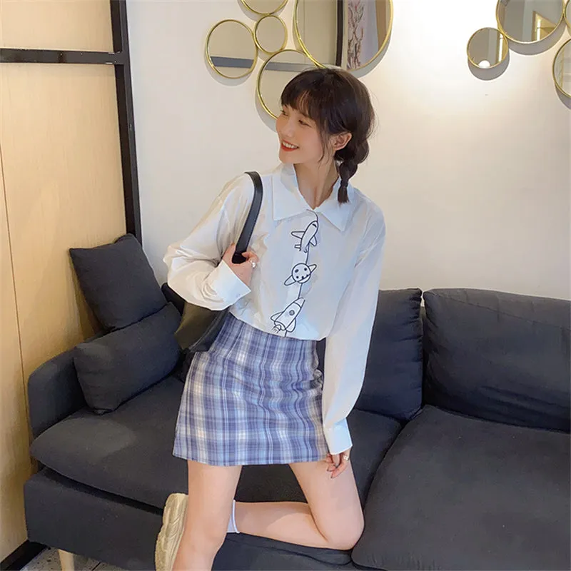 "ROCKET / RABBIT EMBROIDERED" SHIRT N091410