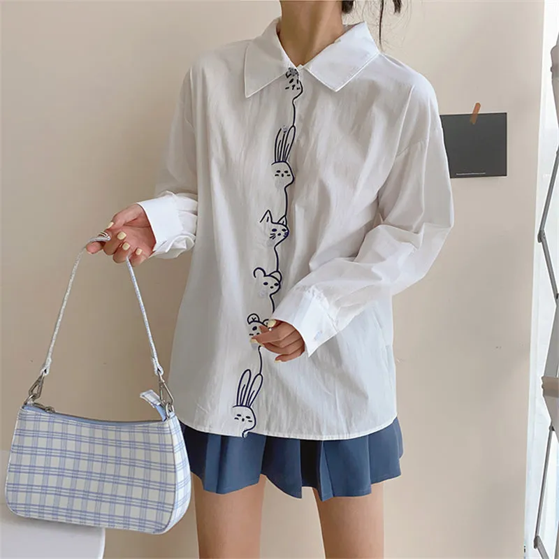 "ROCKET / RABBIT EMBROIDERED" SHIRT N091410