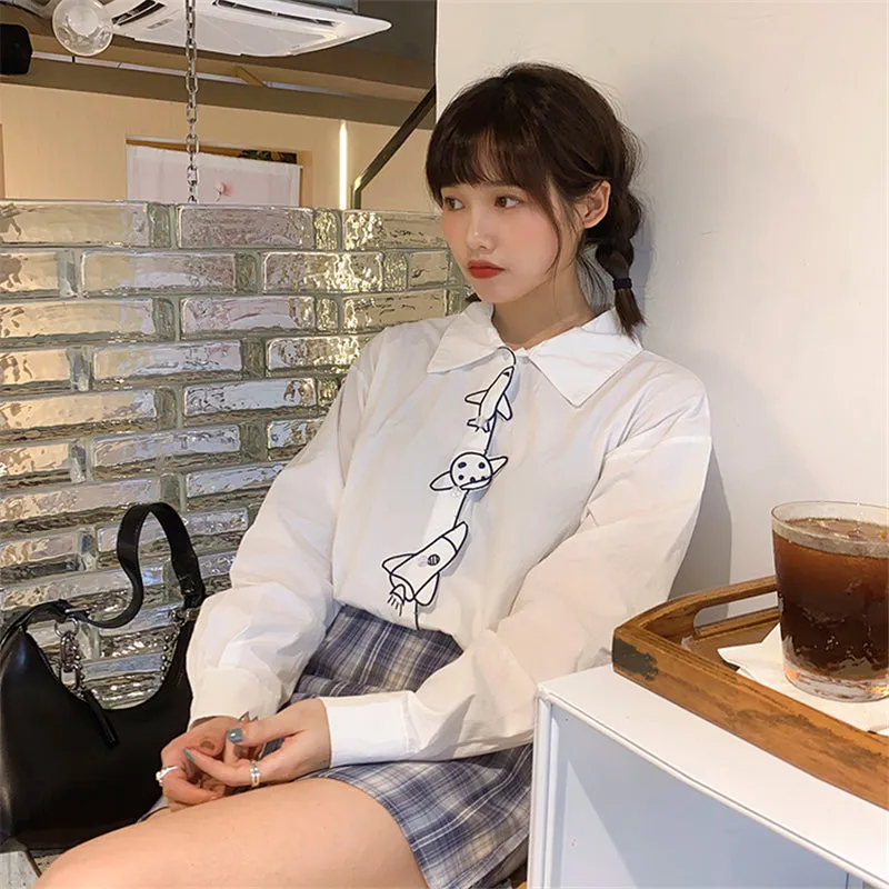 "ROCKET / RABBIT EMBROIDERED" SHIRT N091410