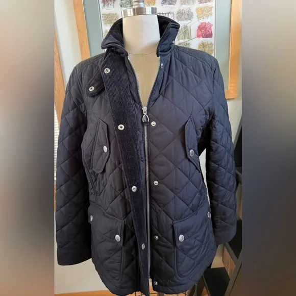 Ralph Lauren Quilted Black Barn Jacket in EUC