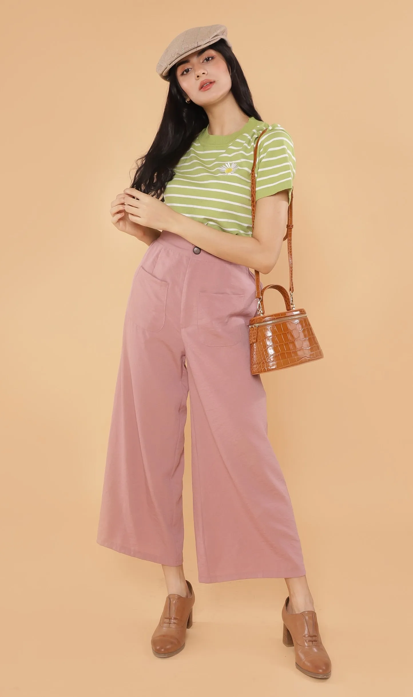 RANYA Striped Tee (Lime)