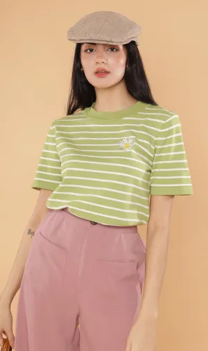 RANYA Striped Tee (Lime)