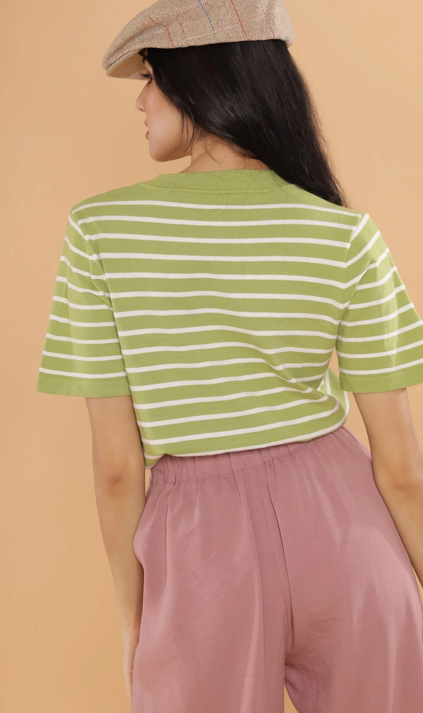RANYA Striped Tee (Lime)