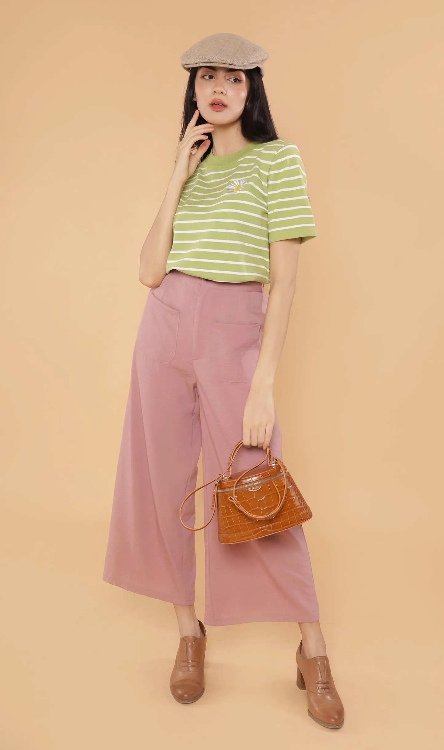 RANYA Striped Tee (Lime)