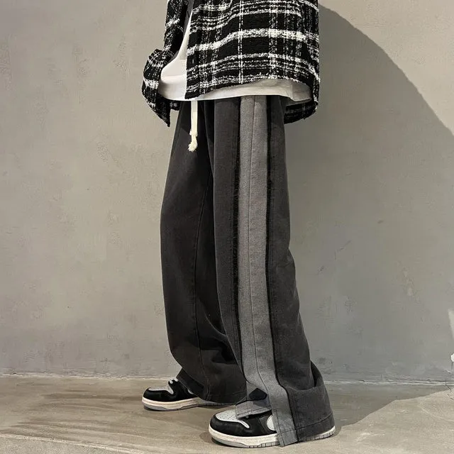 Raw Edge Wide Leg Pants - K-Pop Inspired Streetwear!