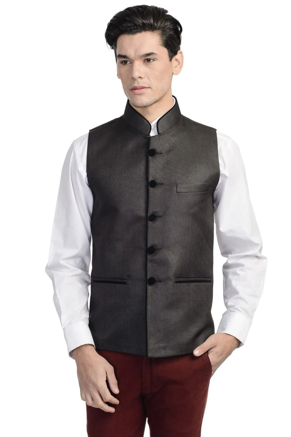 Rayon Black Modi Nehru Jacket