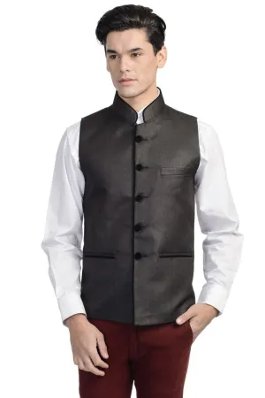 Rayon Black Modi Nehru Jacket
