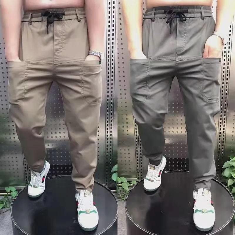Rayon Multi-Pocket Skinny Cargo Pants