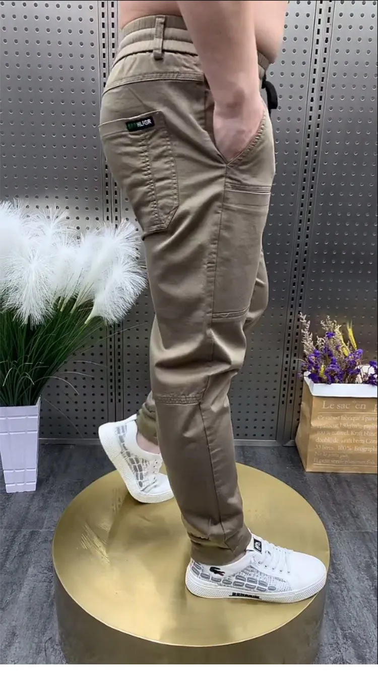 Rayon Multi-Pocket Skinny Cargo Pants