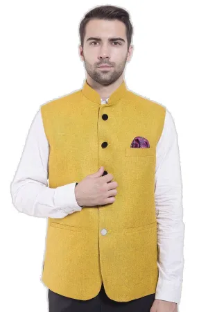 Rayon Yellow Modi Nehru Jacket