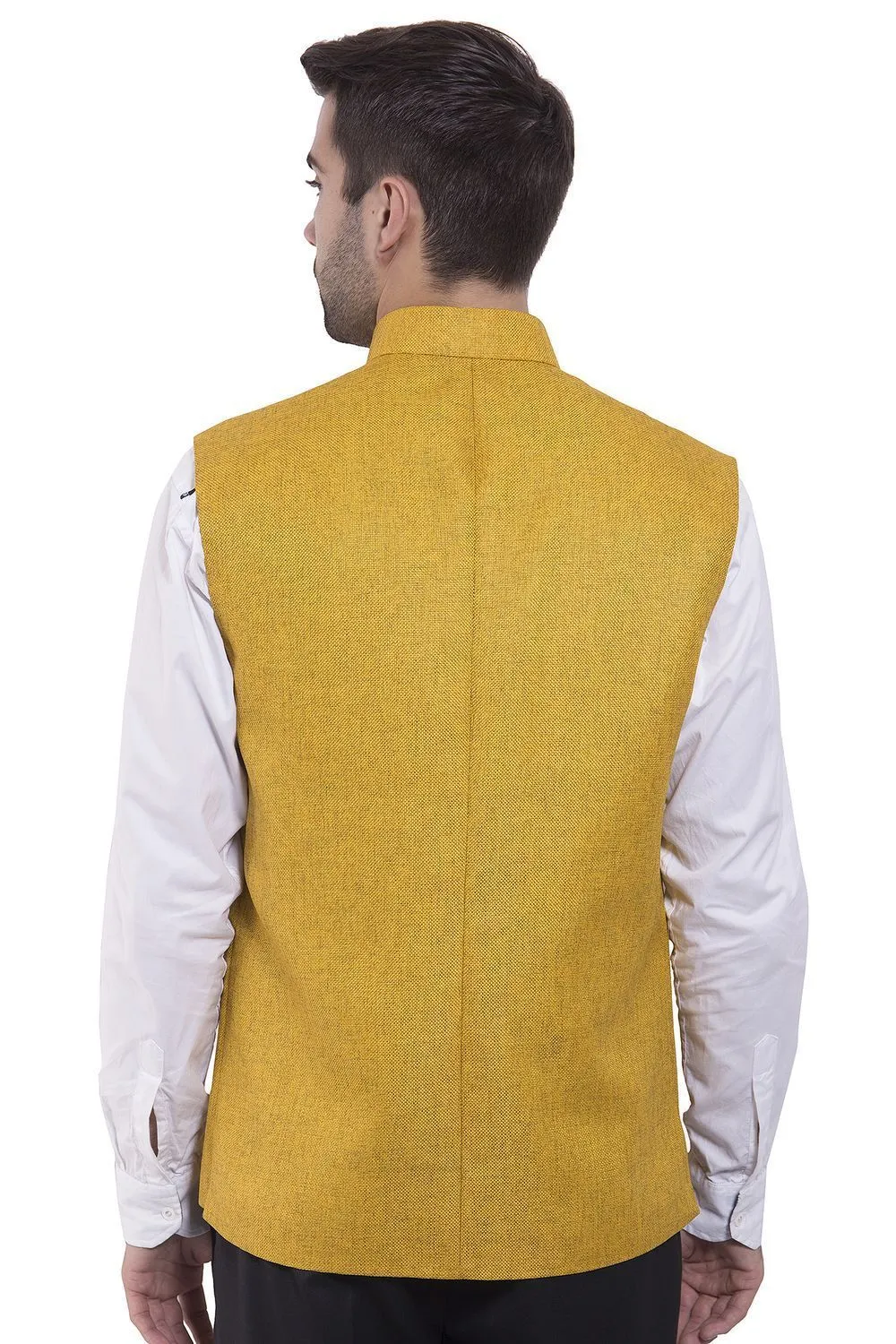 Rayon Yellow Modi Nehru Jacket