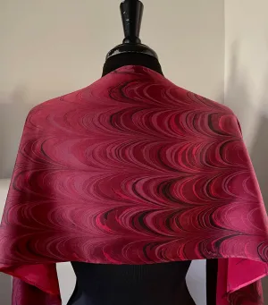 Red Combed Charmeuse Silk 72x14” bold fun. This beautiful silk makes a unique dresser cover and scarf