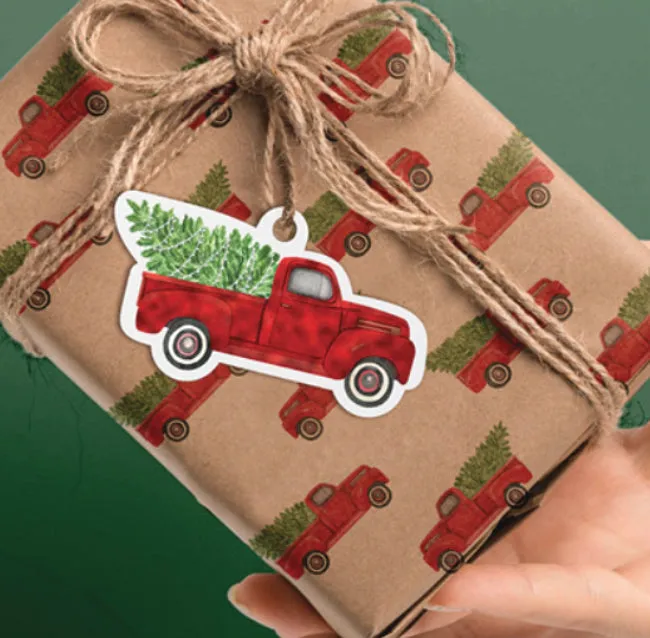 Red Truck Kraft Wrap, 2 Rolls